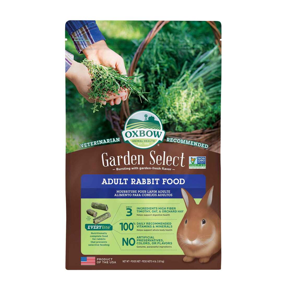 Oxbow Garden Select Adult Rabbit Food, 4 Pounds