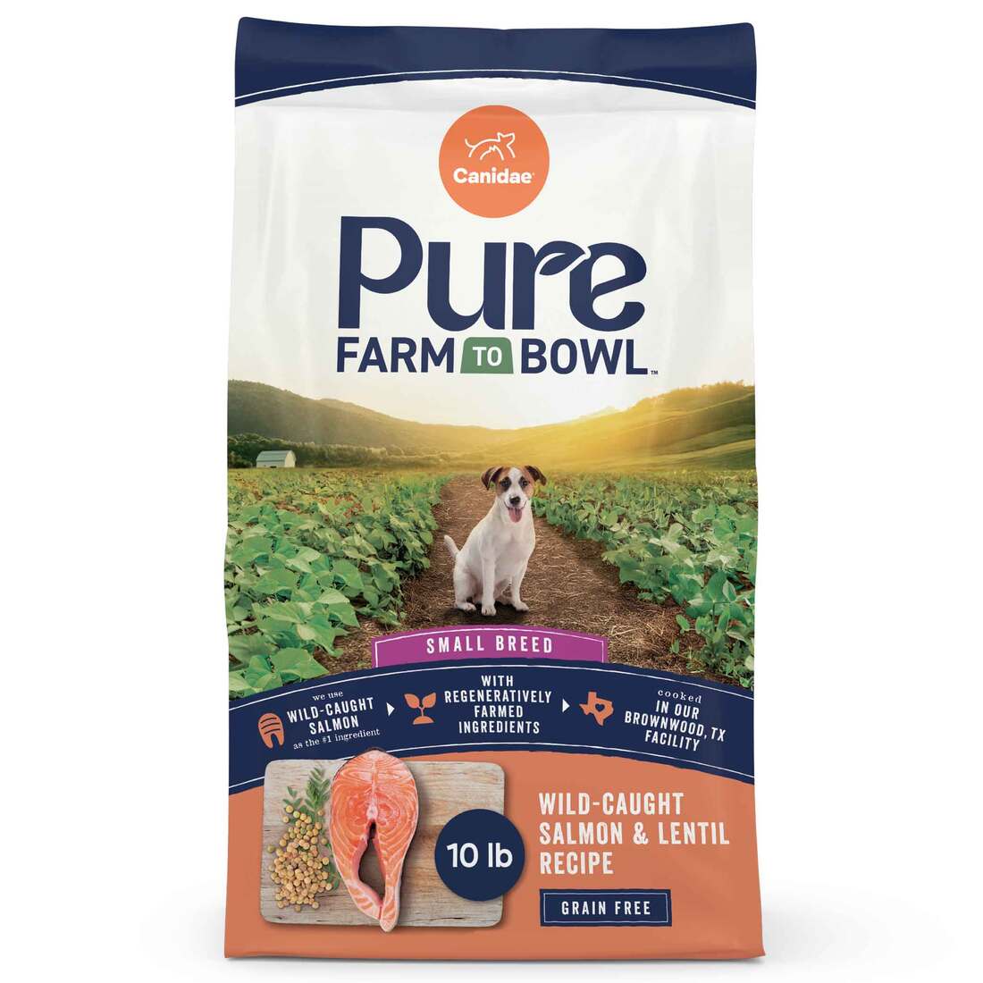 Canidae Pure Farm To Bowl Small Breed Dry Dog Food, Wild-Caught Salmon & Lentil Recipe, 10 Pounds