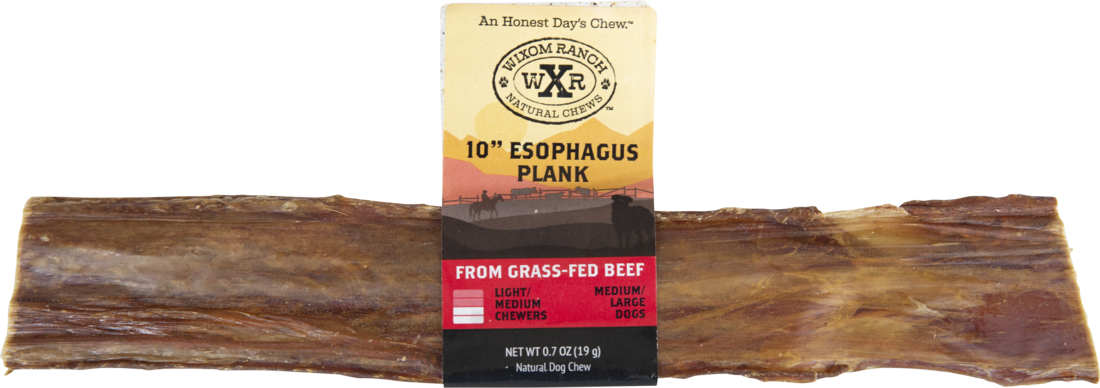 Wixom Ranch Natural Chews Plank Esophagus, 10 Inches