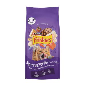 Purina Friskies Dry Cat Food, Surfin' & Turfin' Favorites - 3.15 Pound Bag