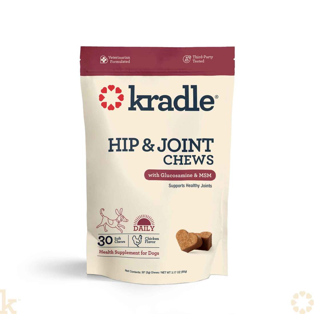 Kradle Hip and Joint Chews with Chondroitin and MSM for Dogs