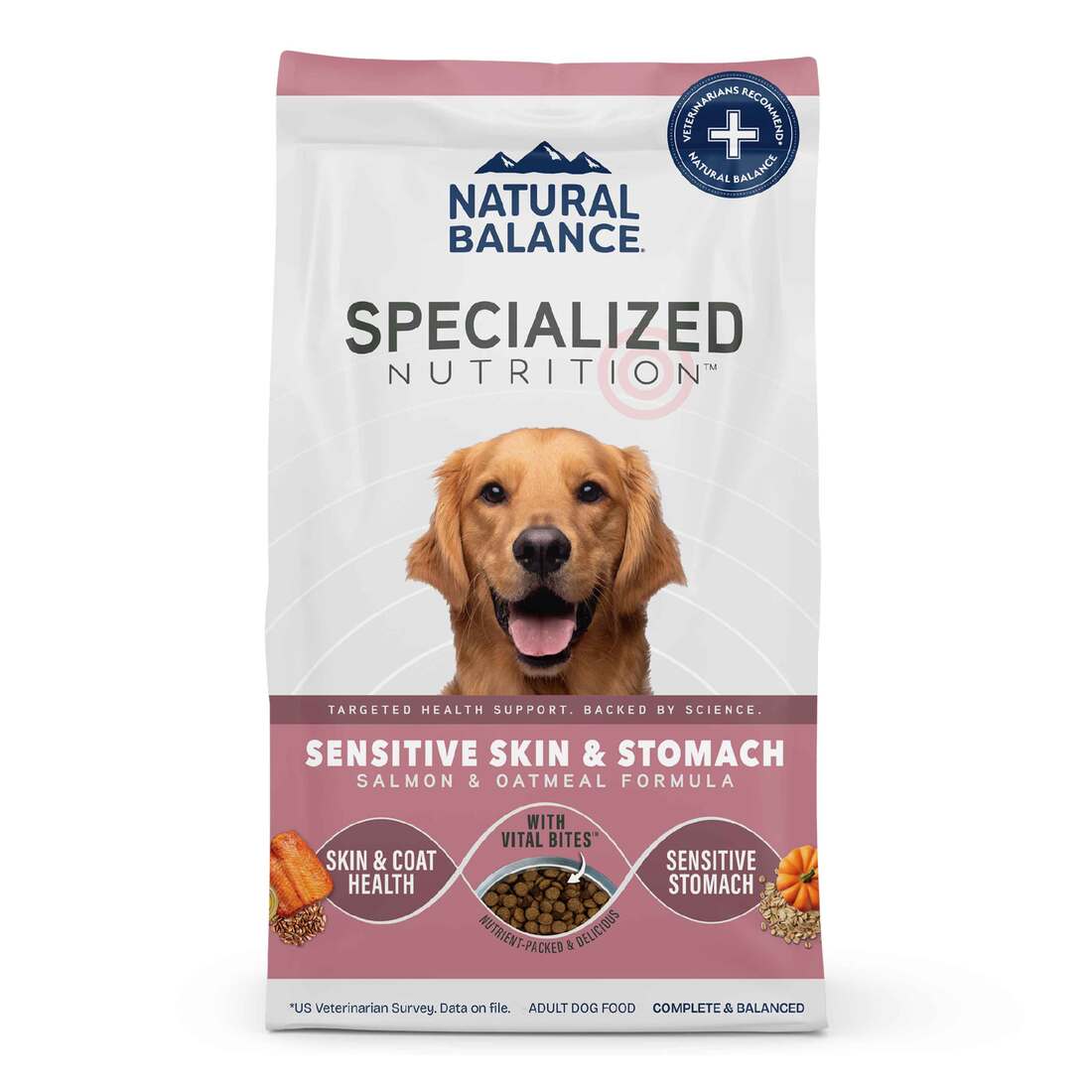Natural Balance Specialized Nutrition Dry Dog Food, Sensitive Skin & Stomach, Salmon & Oatmeal Formu