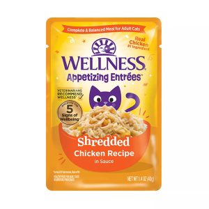 Wellness? Appetizing Entr??es? Natural Wet Cat Food, Shredded Chicken Recipe in Sauce, 2.8 Ounce Pou