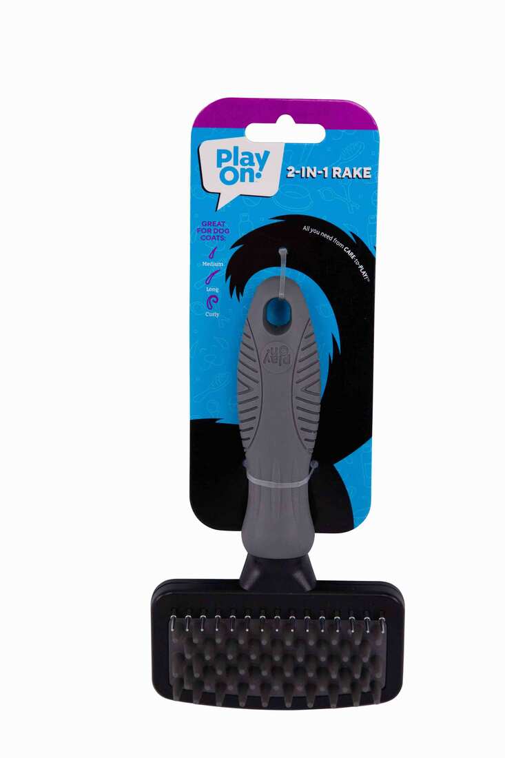 Play On 2/1 Shedding Rake with Massage