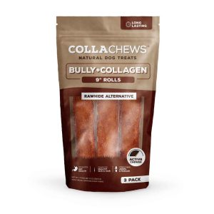 CollaChews Collagen Dog Chews, Large Rolls, Bully Flavor - 3 Pack