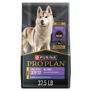 Purina Pro Plan SPORT 27/17 Small Bites Dry Dog Food, Lamb and Rice Formula - 37.5 Pound Bag