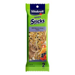 Vitakraft Triple Baked Crunch Sticks for Rabbits with Whole Grains and Wild Berries, 4 Ounces