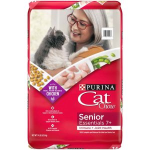 Purina Cat Chow Joint Health Senior Dry Cat Food, Essentials 7+ Immune + Joint Health Recipe - 14 Po