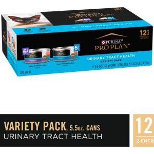 Purina Pro Plan Urinary Tract Health Pate Cat Food Variety Pack, Turkey and Giblets, and Ocean White