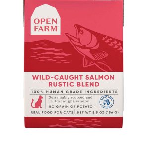 Open Farm Rustic Blend Wet Cat Food, Grain Free Wild-Caught Salmon, 5.5 Ounces