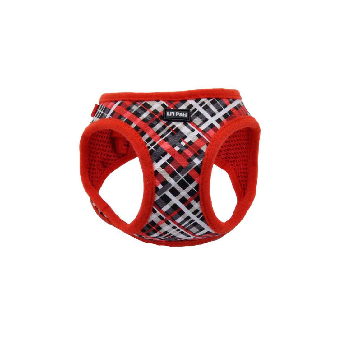 Coastal Pet Products Li'l Pals® Canvas Dog Harness, Red and Grey Plaid - Image 2