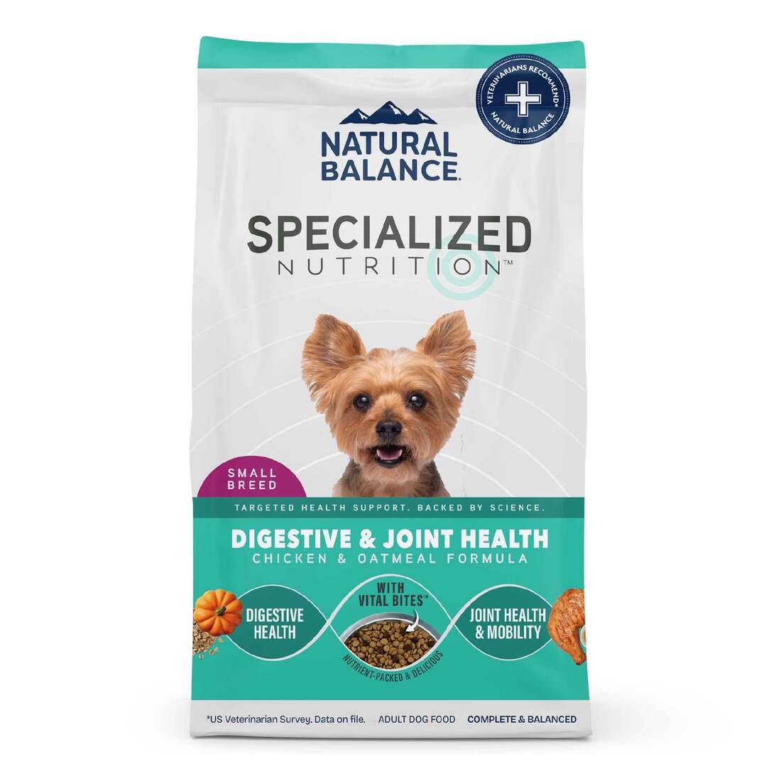 Natural Balance Specialized Nutrition Dry Dog Food, Small Breed Digestive & Joint Health, Chicken &