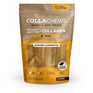 Collachew Collagen Roll Dog Treats, Peanut Butter