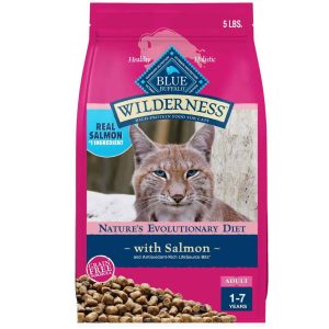 Blue Buffalo Wilderness Grain-Free Adult Natural Dry Cat Food, Salmon, 5 Pounds