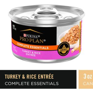 Purina Pro Plan COMPLETE ESSENTIALS Wet Cat Food, High Protein Turkey & Rice Entree in Gravy, 3 Ounc