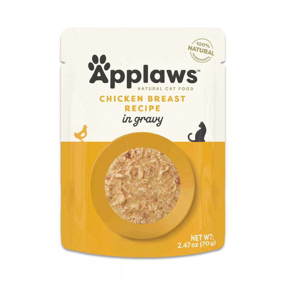 Applaws Natural Wet Cat Food Pouch, Chicken Flakes in Gravy, 2.47 Ounces