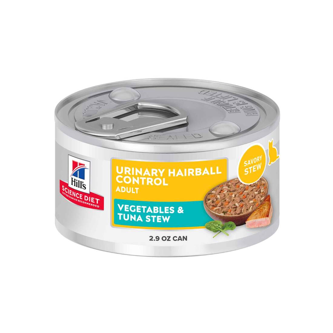 Hill's Science Diet Adult Urinary & Hairball Control Wet Cat Food, Vegetable & Tuna Stew, 2.9 Ounce