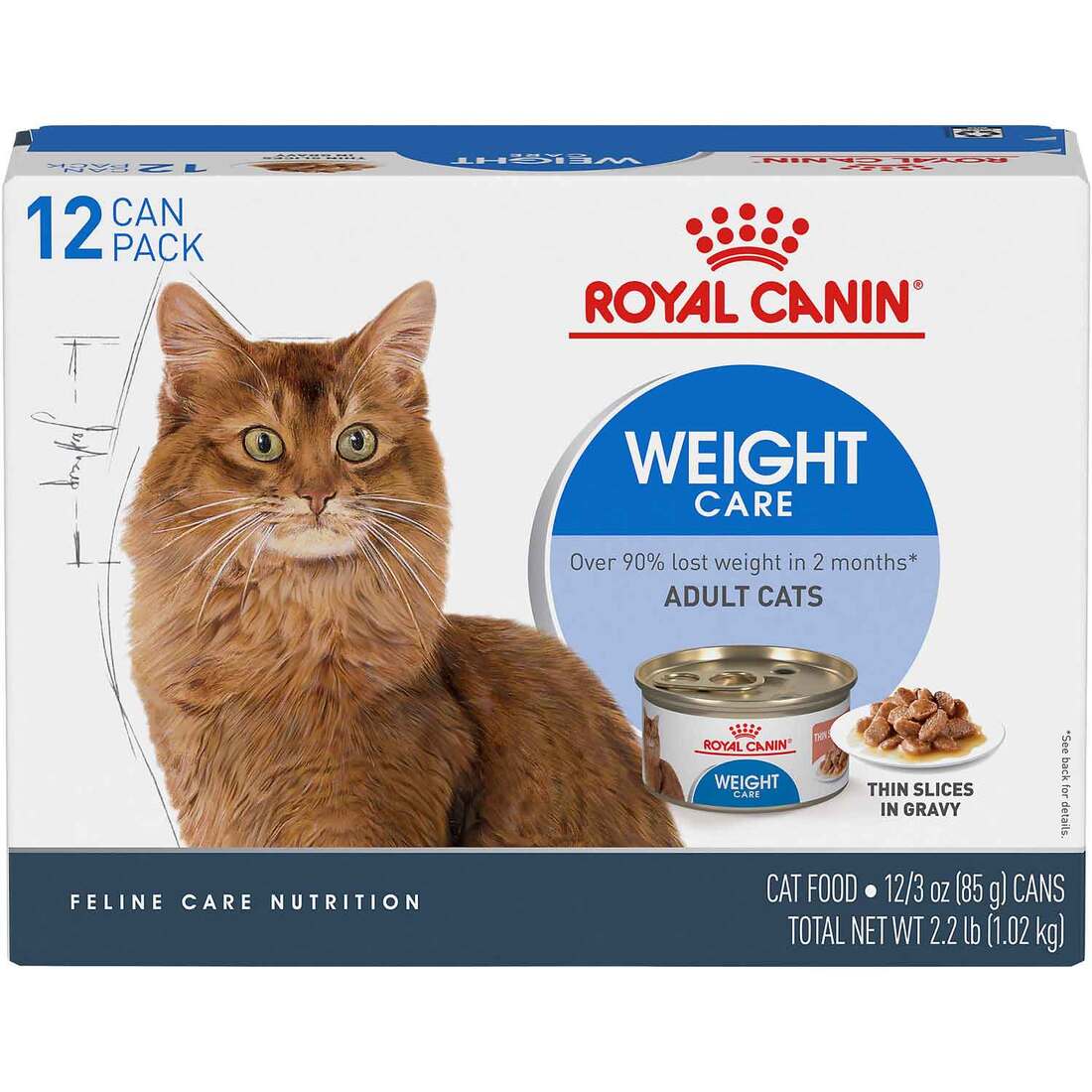 Royal Canin? Feline Care Nutrition? Wet Cat Food, Weight Care Thin Slices In Gravy (12), 3 Ounces