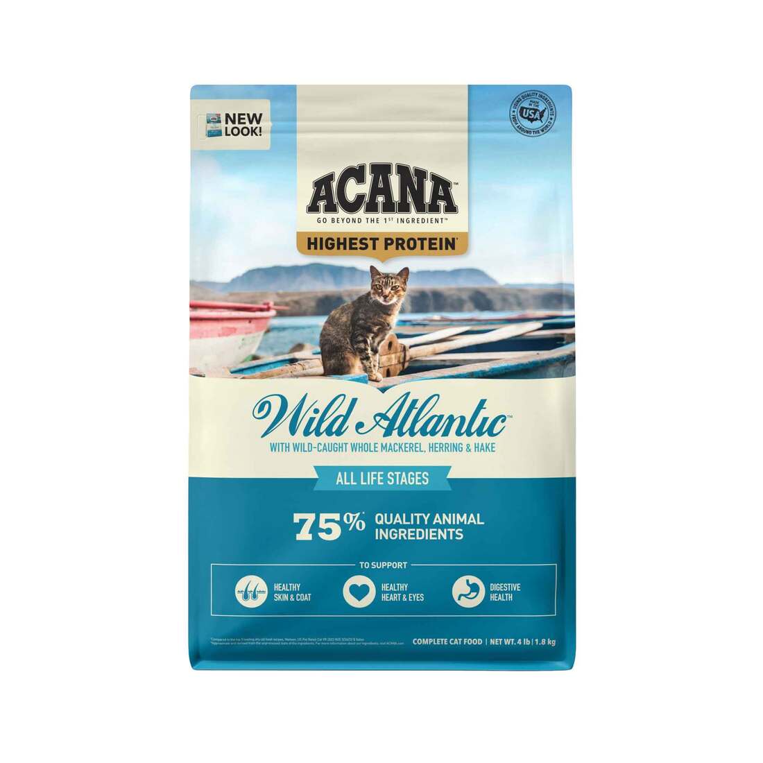 ACANA? Grain-Free Dry Cat Food, Wild Atlantic, Saltwater Fish with Freeze-Dried Liver, 4 Pounds