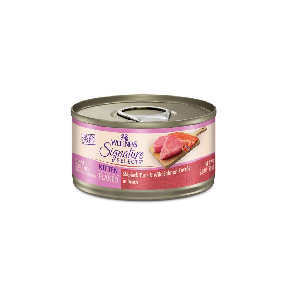Wellness CORE Signature Selects Flaked Kitten Grain Free Wet Cat Food, Skipjack Tuna & Wild Salmon,