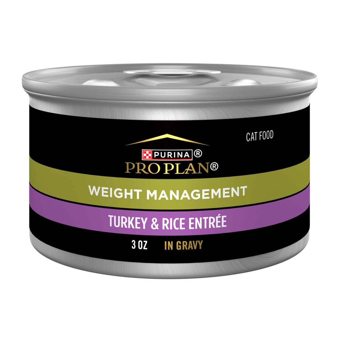 Purina Pro Plan Adult Weight Management, Wet Cat Food, Turkey and Rice Entree in Gravy, 3 Ounce Can