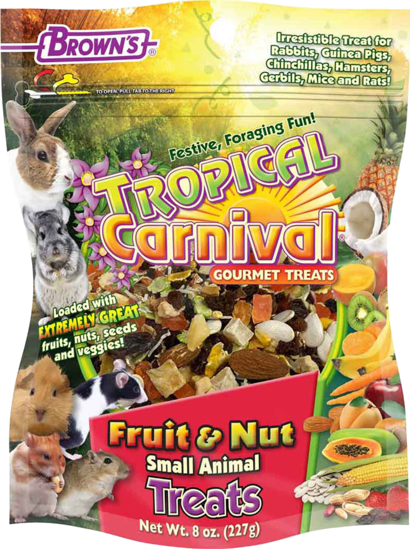 Brown's Tropical Carnival Fruit and Nut Small Animal Treat, 8 Ounces