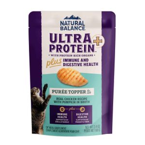 Natural Balance Ultra Protein Plus Puree Topper Wet Cat Food, Immune and Digestive Health, Real Chic