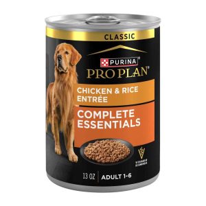 Purina Pro Plan Complete Essentials Classic Pate Dog Food, Chicken and Rice Entrée - 13 Ounce Can