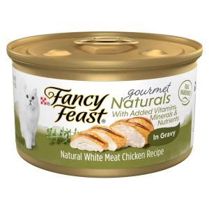 Purina Fancy Feast Gourmet Naturals Wet Cat Food, Adult White Meat Chicken Recipe in Gravy, 3 Ounces