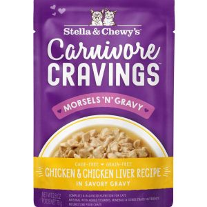 Stella & Chewy's Carnivore Cravings Morsels 'N' Gravy Wet Cat Food, Chicken & Chicken Liver, 2.8 Oun