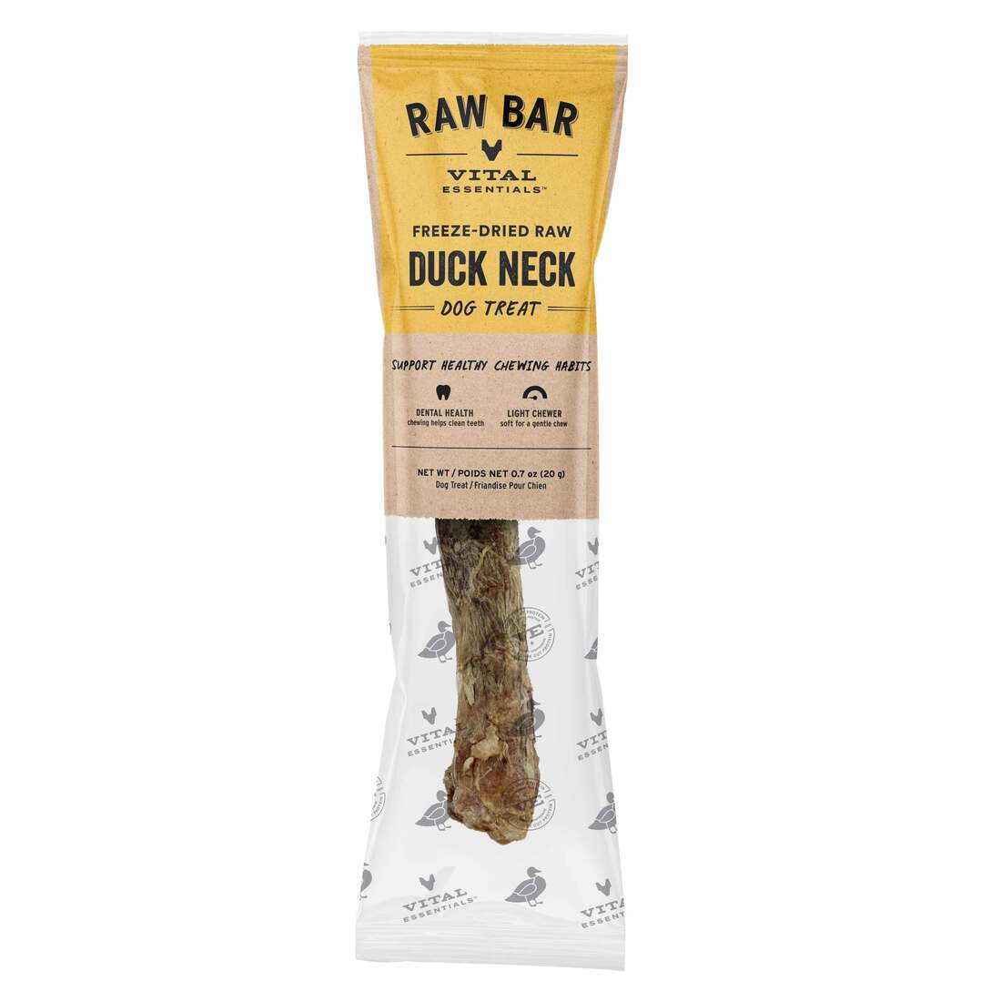 Vital Essentials Raw Bar Freeze Dried Raw Duck Neck Dog Treat, 0.7 Ounces