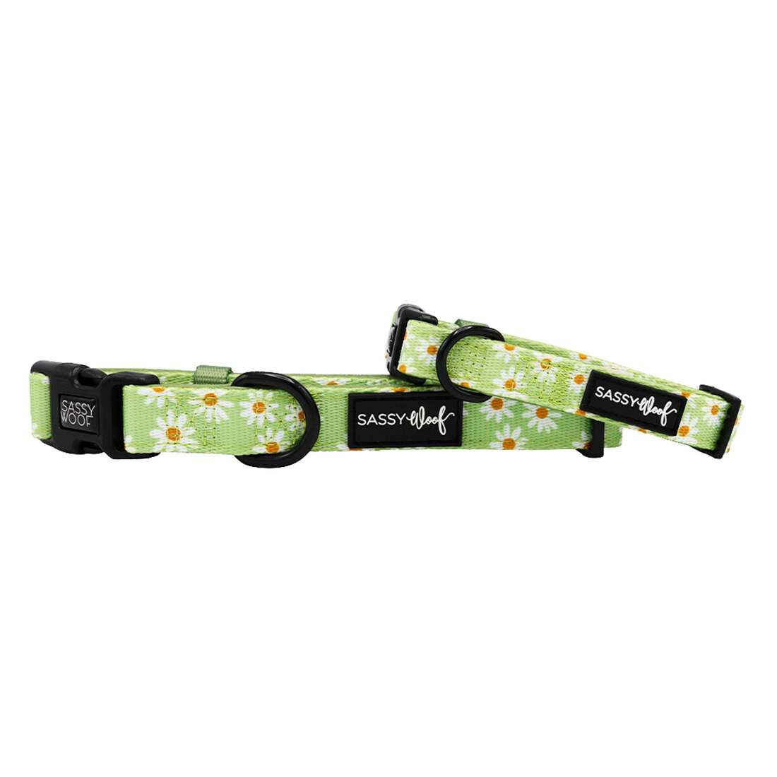 Sassy Woof Dog Collar, Dainty Daisy Green - Image 2