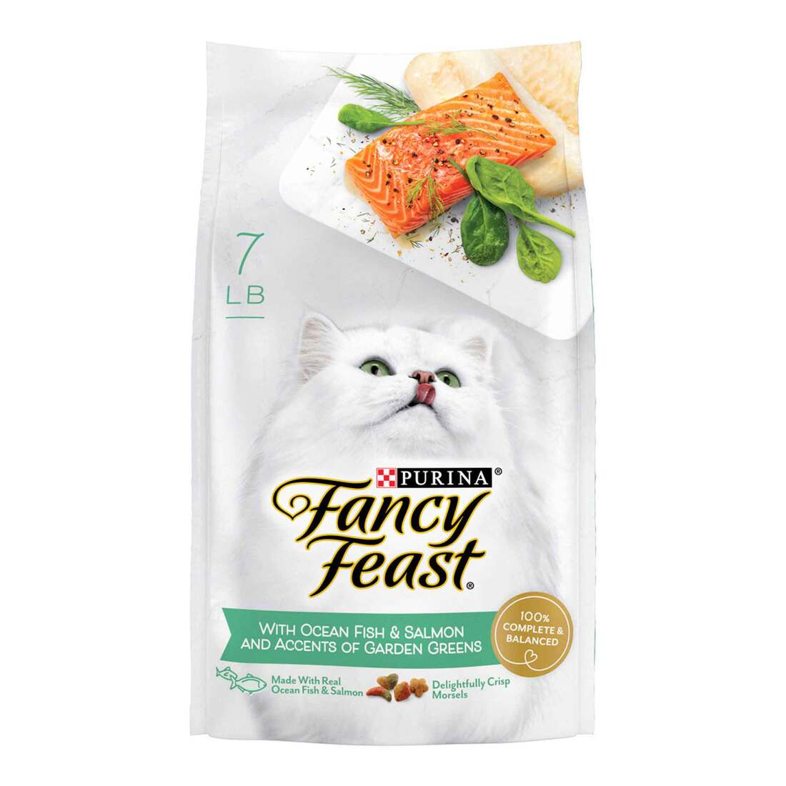 Purina Fancy Feast Dry Cat Food With Ocean Fish and Salmon - 7 Pound Bag