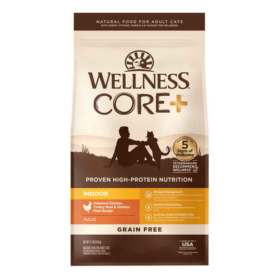 Wellness CORE Grain-Free Chicken, Turkey & Chicken Meal Indoor Formula Dry Cat Food - Image 2