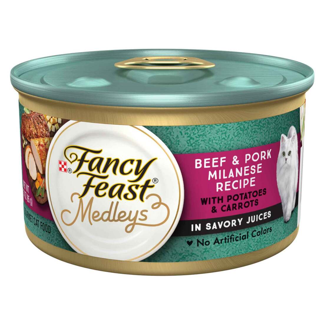 Purina Fancy Feast Medleys Wet Cat Food, Beef & Pork Milanese with Carrots & Potatoes in Savory Juic