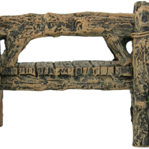 Fins First Aquarium Décor, Wood and Rock Bridge, Medium