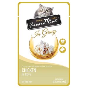 Fussie Cat Premium Wet Cat Food Pouch, Chicken in Gravy, 2.47 Ounces