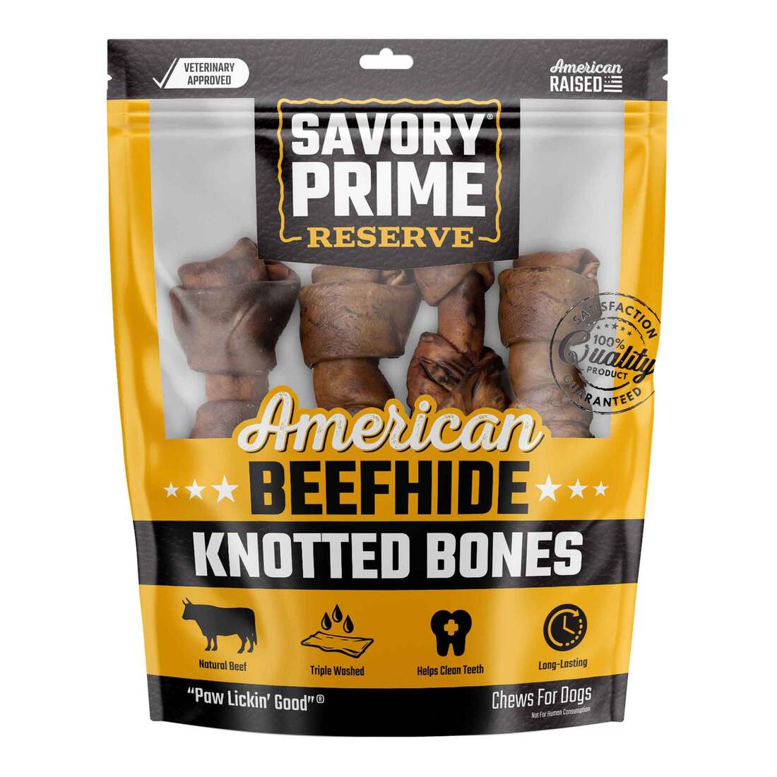 Savory Prime American Knotted Bone Dog Treats, Beef