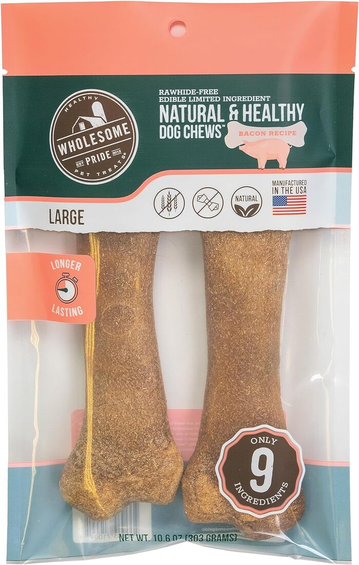 Wholesome Pride Natural & Healthy Bacon Highly Digestible Dog Chews