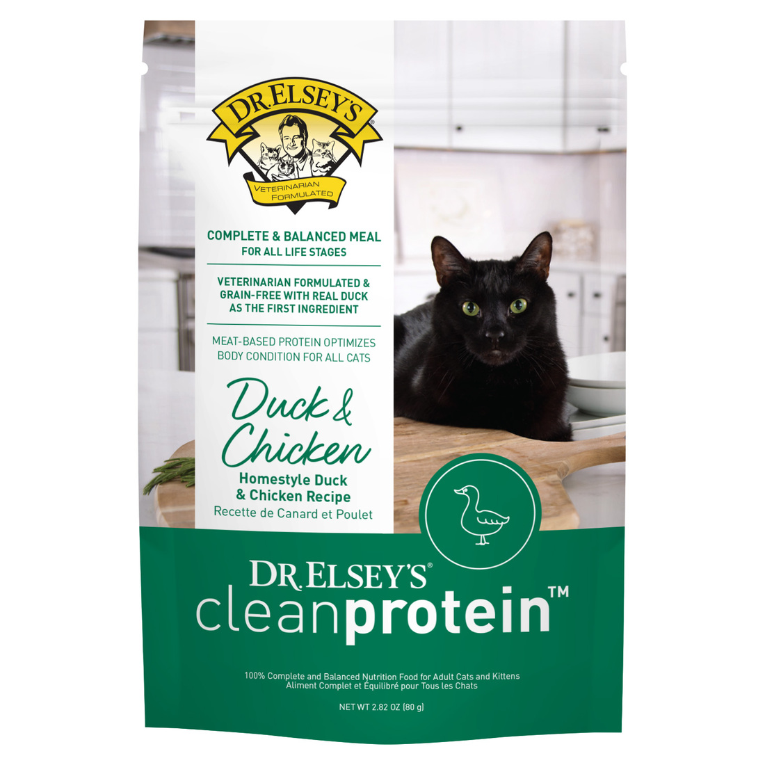 Dr Elseys CleanProtein Wet Cat Food, Homestyle Duck and Chicken, 2.82 Ounces