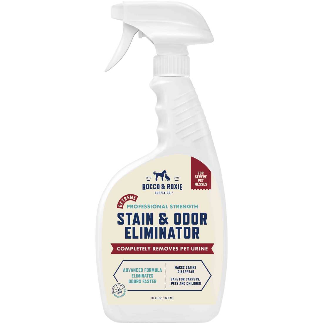 Rocco & Roxie Extreme Stain and Odor Eliminator Spray for Dogs and Cats, 32 Ounces