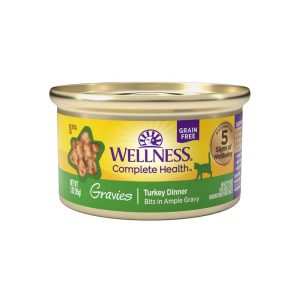 Wellness Complete Health Gravies Grain Free Canned Cat Food, Turkey Dinner, 3 Ounces