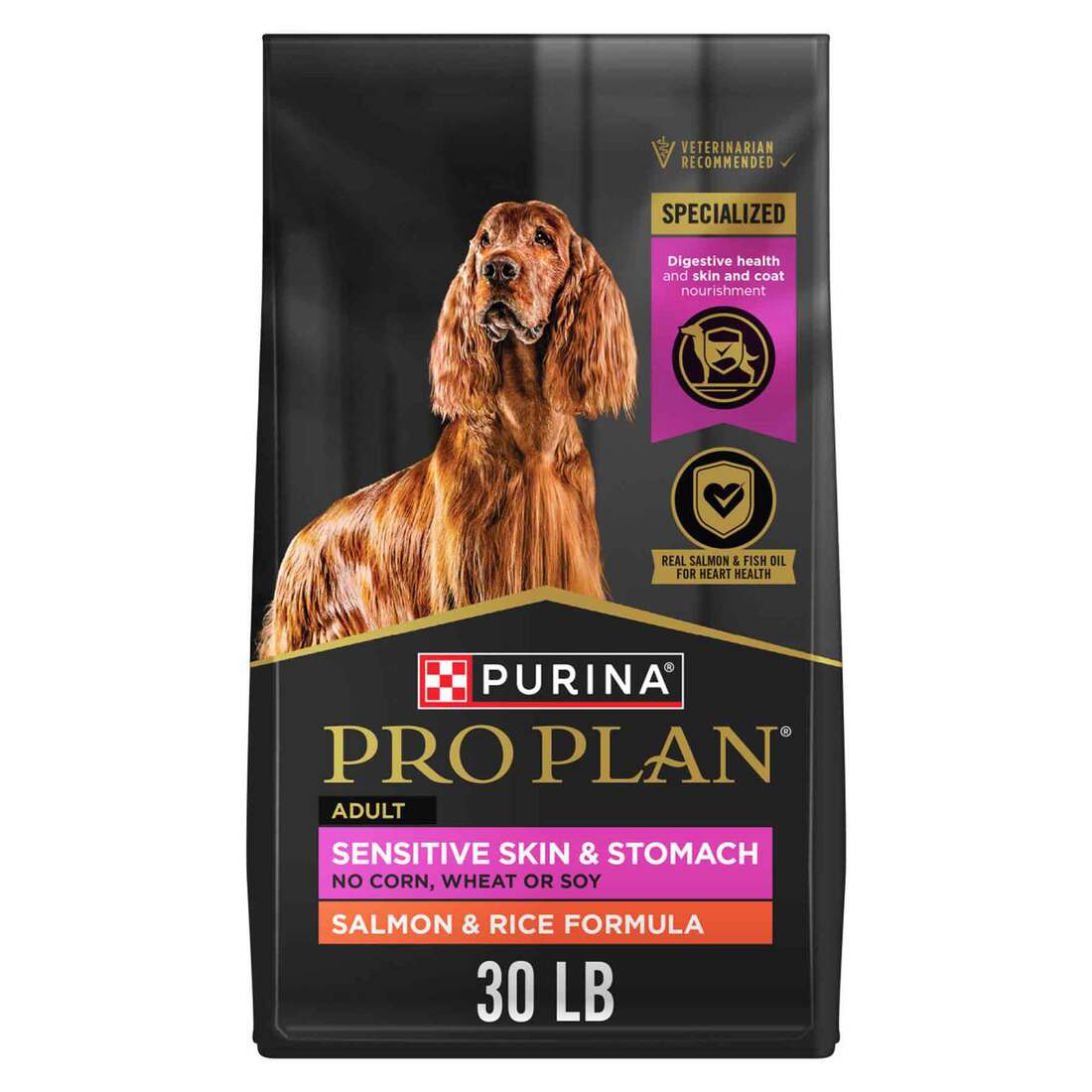 Purina Pro Plan Sensitive Skin and Stomach Dry Dog Food, Adult Salmon & Rice Formula, Digestive Heal