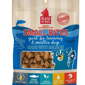 Plato Small Bites Dog Treat, Salmon, 6 Ounces