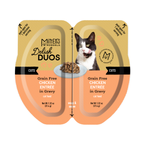 Mitten's Morsels Delish Duos Grain Free Cuts in Gravy Wet Cat Food, Chicken Entr??e, 2.64 Ounces