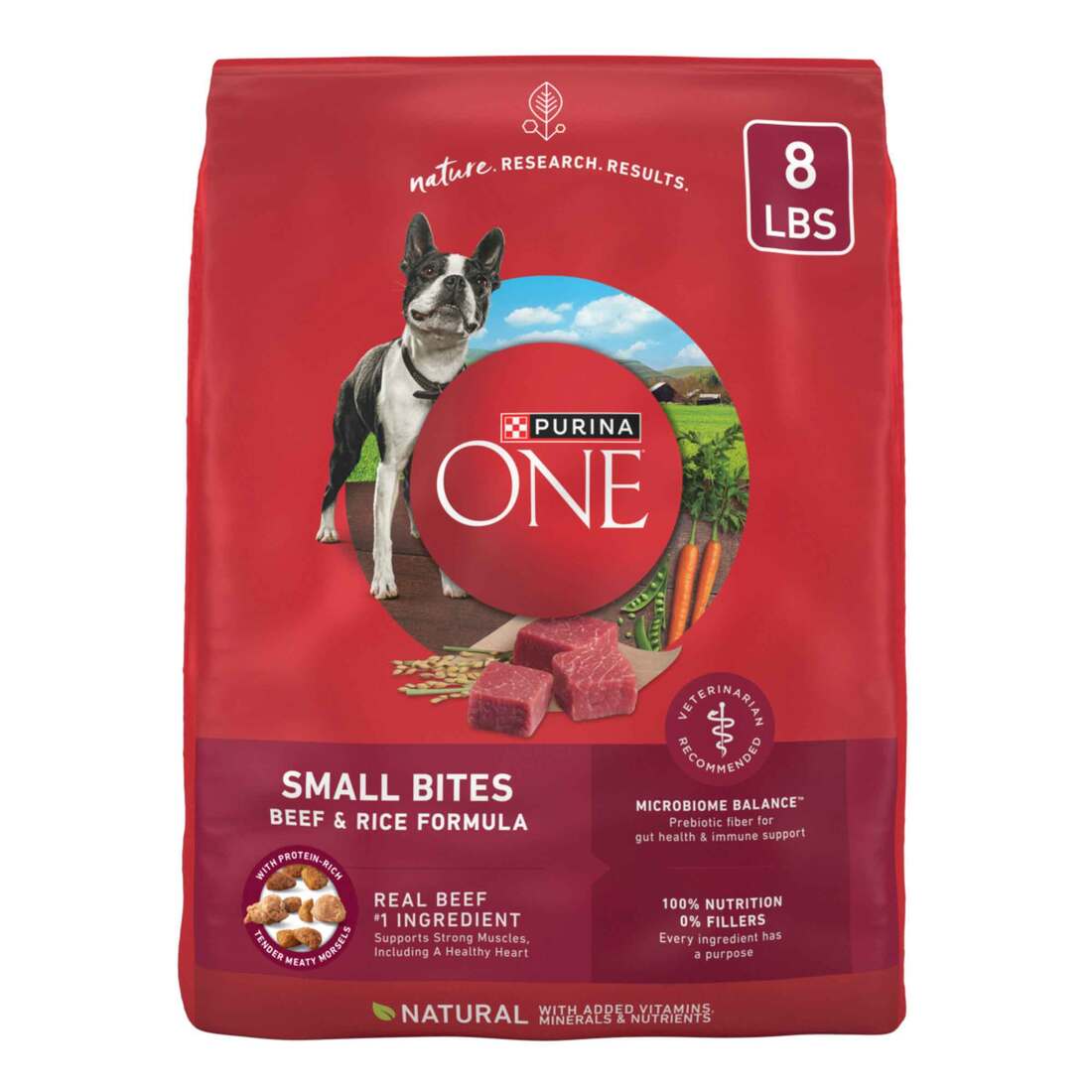 Purina ONE SmartBlend Small Bites Beef & Rice Formula Adult Premium Dog Food - Image 2