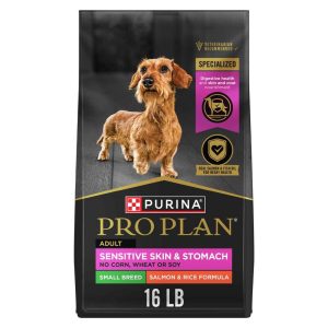Purina Pro Plan Sensitive Skin and Stomach Dog Food Small Breed, Adult Salmon & Rice Formula - 16 Po