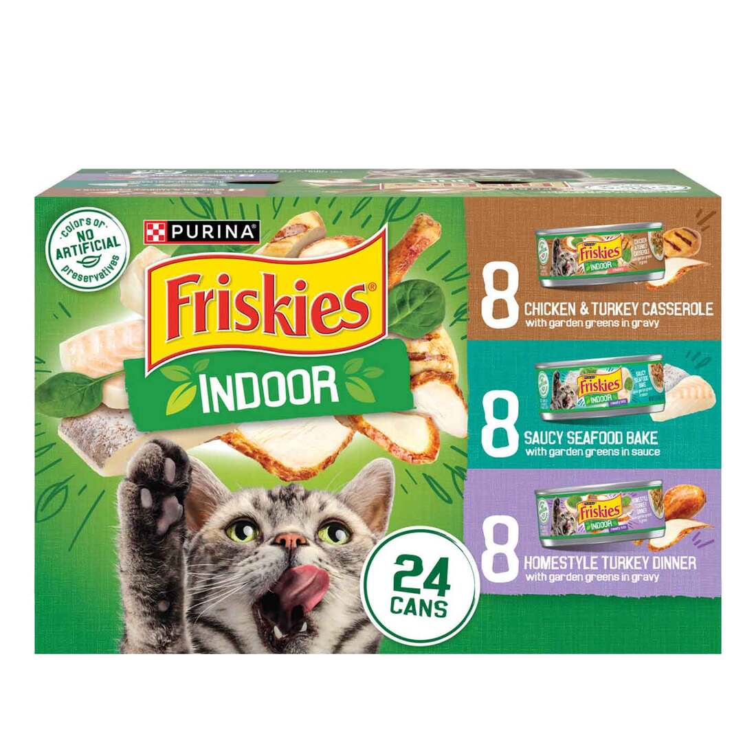 Purina Friskies Indoor Variety Pack Wet Cat Food - (Chicken and Turkey Casserole, Saucy Seafood Bake