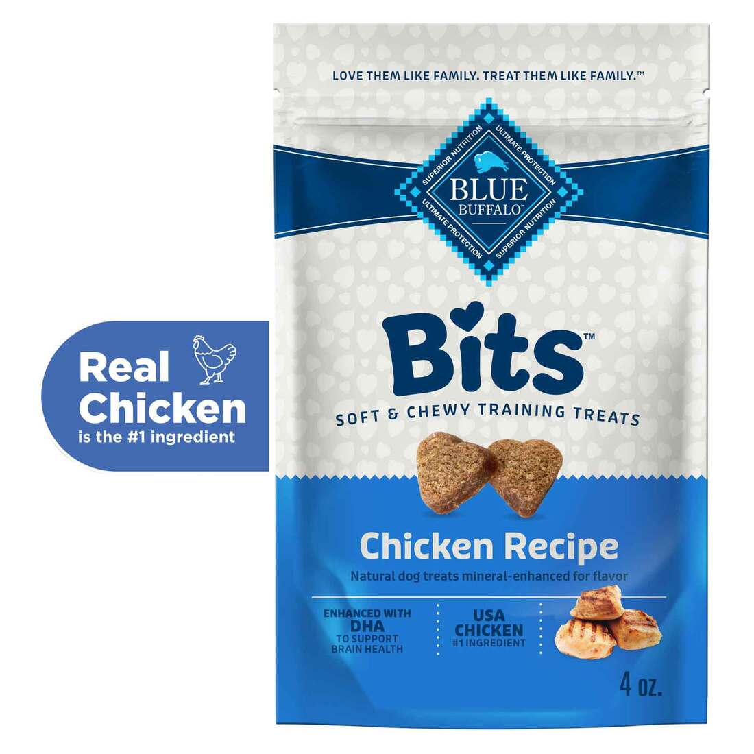 Blue Buffalo Bits Natural Soft Training Dog Treats, Chicken Recipe, 4 Ounces