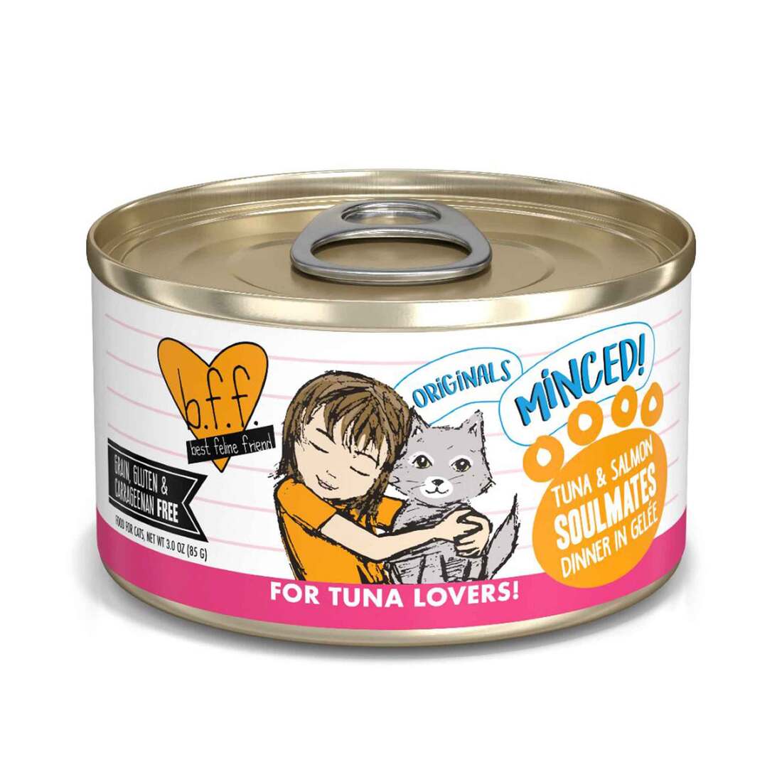 Weruva BFF Minced Natural Wet Cat Food, Tuna & Salmon Soulmates, 3 Ounces